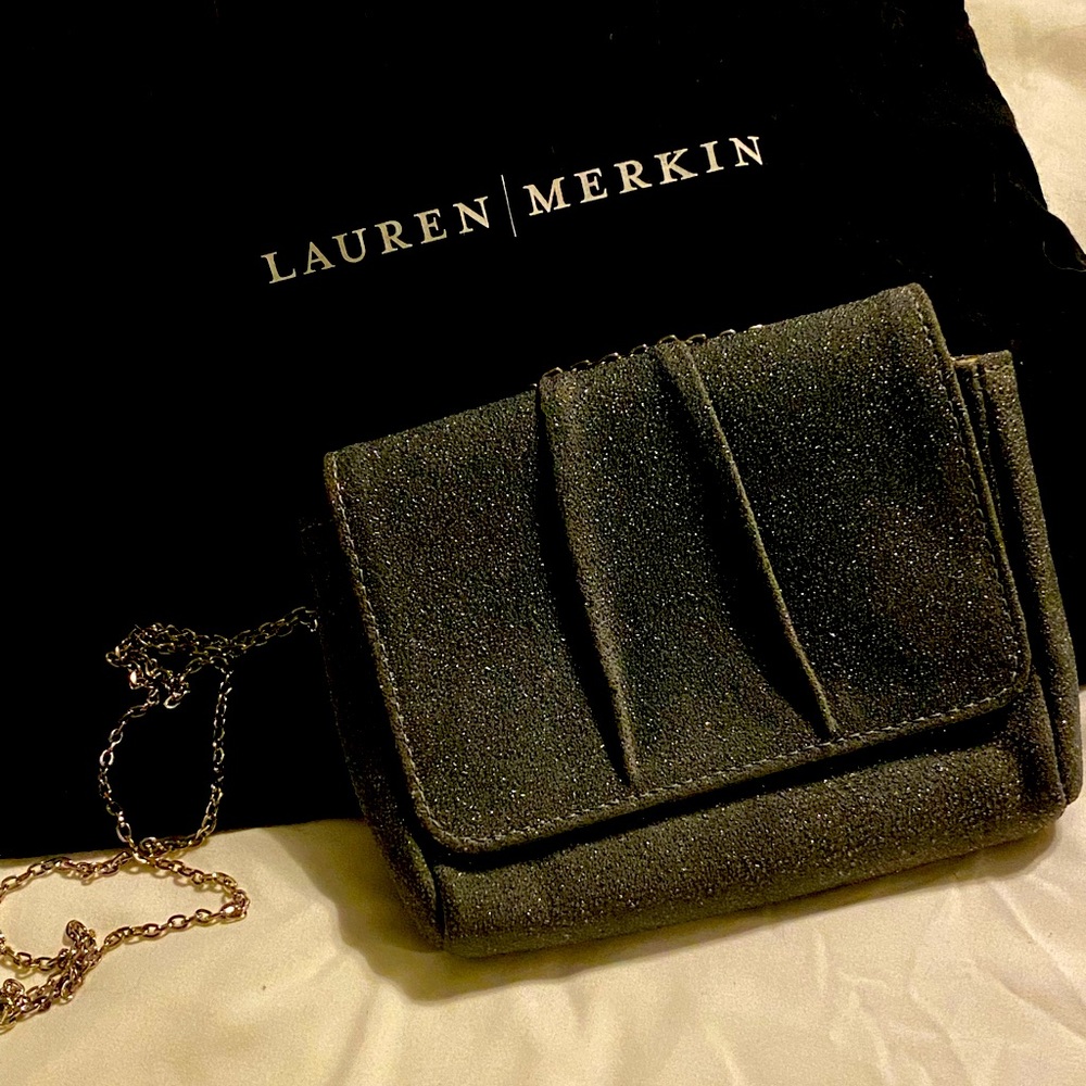 New Lauren Merkin Bag Grey Metallic purse